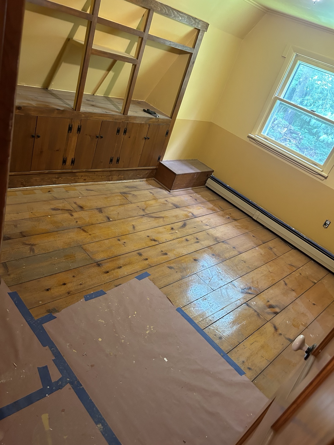 Wood floor before cleaning